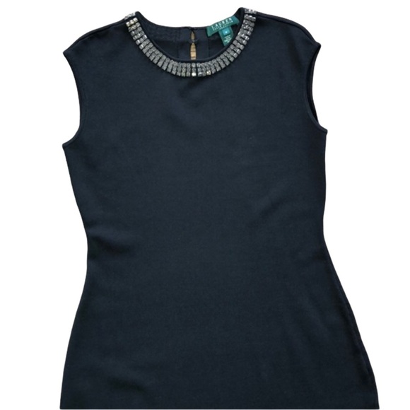 Ralph Lauren Formal Rhinestone Neckline Cocktail Dress - Picture 6 of 15